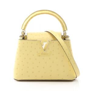 Louis Vuitton Capucines Handbag Ostrich Leather Yellow